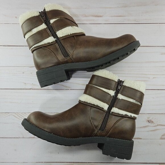 Rocket Dog Ankle Boots Womens Size 7 Faux Fur Trim Side Zip Bootie C345 - Picture 6 of 9